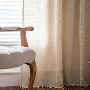 Sleepwyn Boho Tassel Cotton Linen Curtains Set (2pcs)