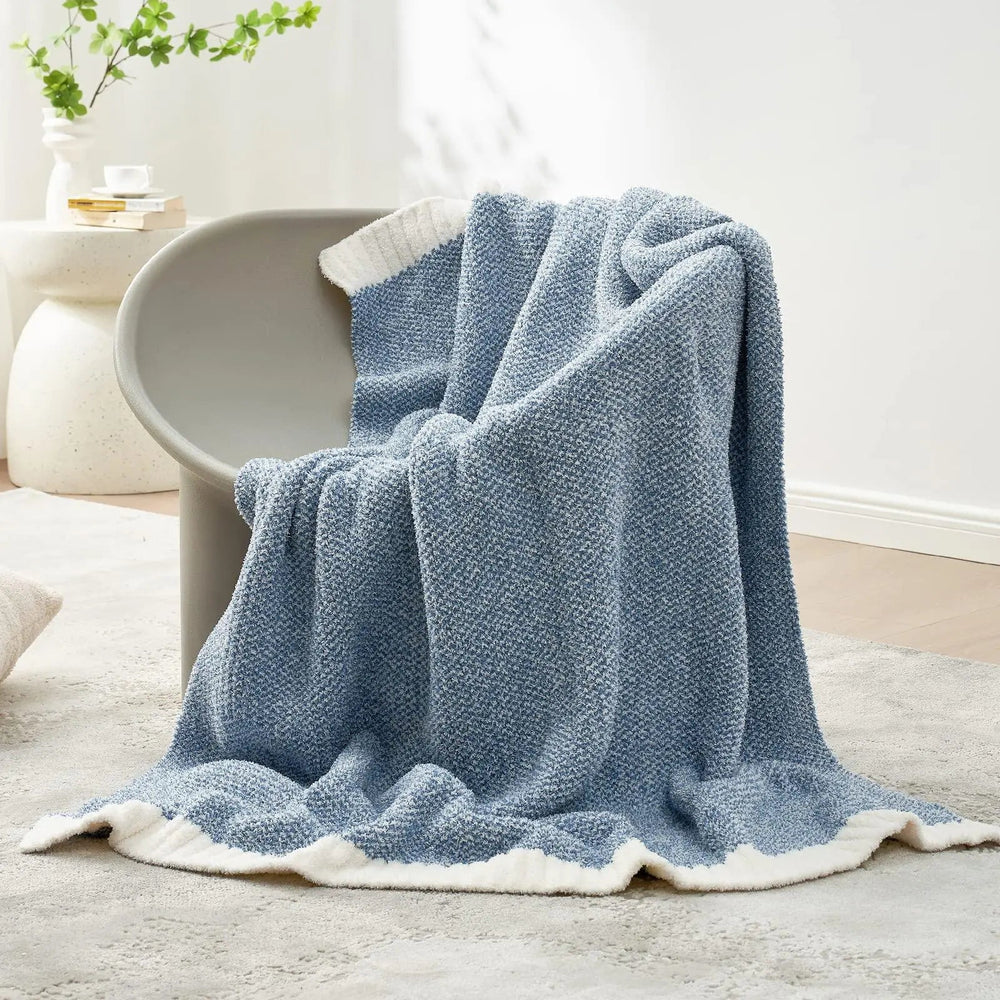 Sleepwyn Reversible Knit Throw Blanket Super Soft Plush