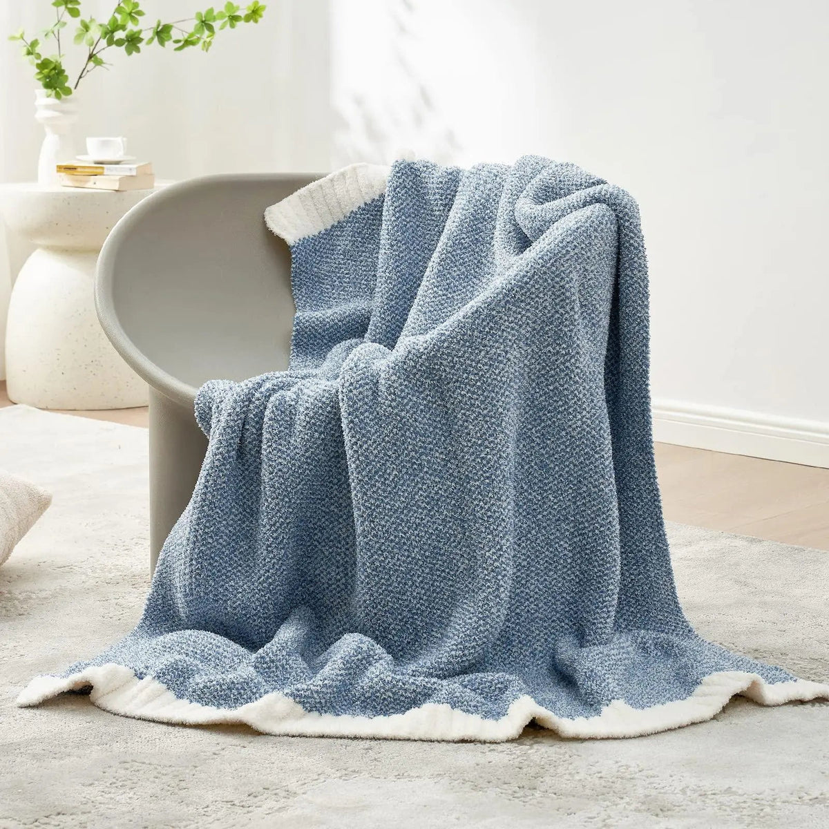 Sleepwyn Reversible Knit Throw Blanket Super Soft Plush
