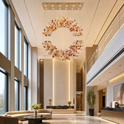 Amber Crystal Halo Chandelier