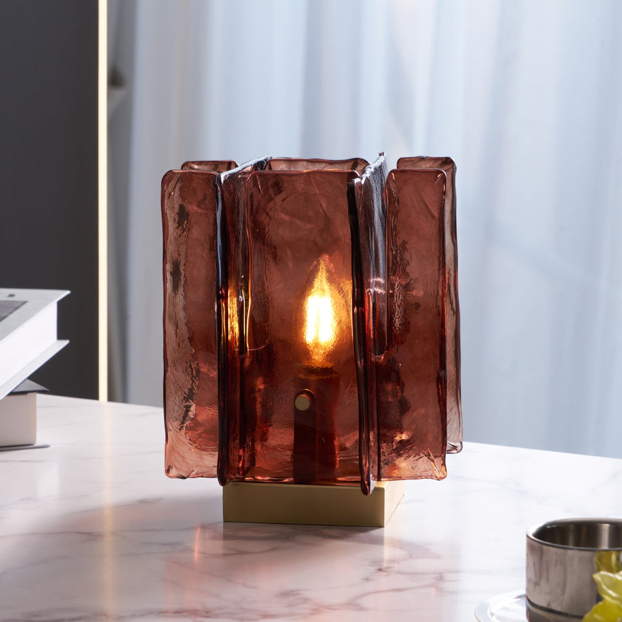 Amber Building Block Table Lamp