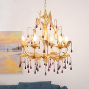 Amethyst Drops Glass Chandelier
