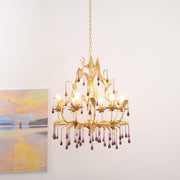 Amethyst Drops Glass Chandelier