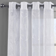 Andora Embroidered Grommet Top Sheer Panel Curtain Pair (Set of 2 )