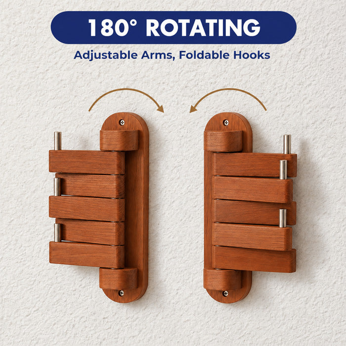 Sleepwyn Rotating Wood Hook Rack