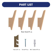 Sleepwyn Bird Shape Wood Hooks (4 Pcs)