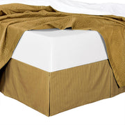 Combed Cotton Split Corners Damask Stripe Bed Skirts