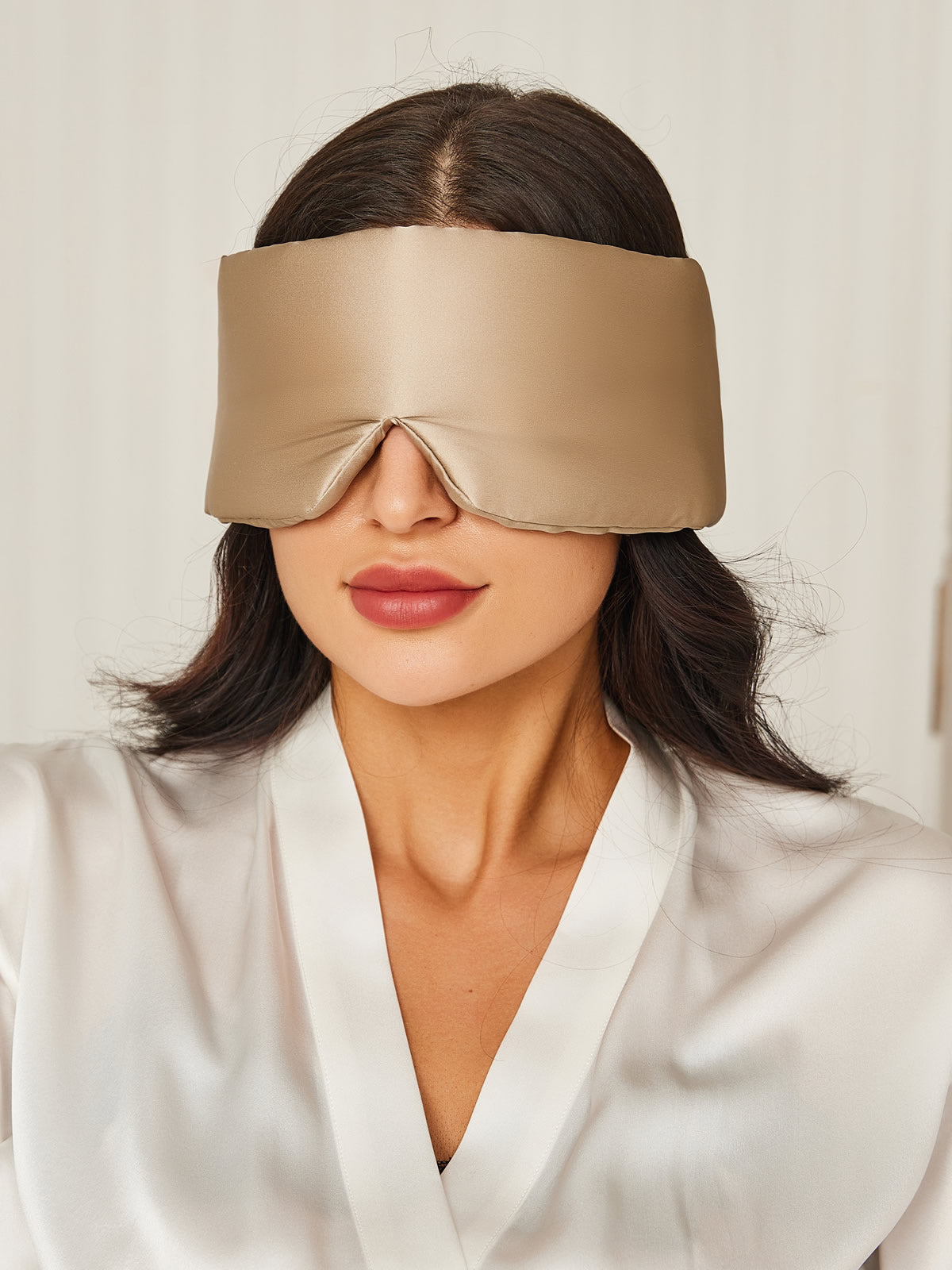 100% Mulberry Silk Adjustable Velcro Wrap-Around Silk Sleep Eye Mask
