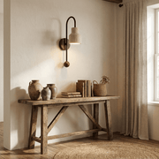 Bell Travertine Arc Sconce