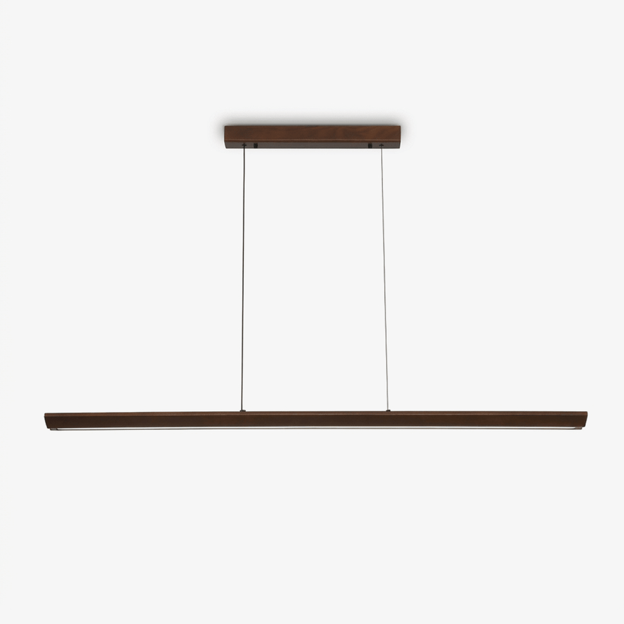 Beveled Wood Linear Pendant Lamp