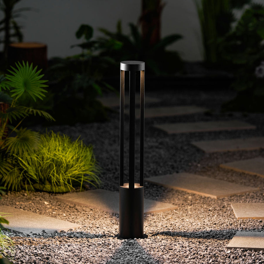 Black Cylindrical Garden Outdoor Light
