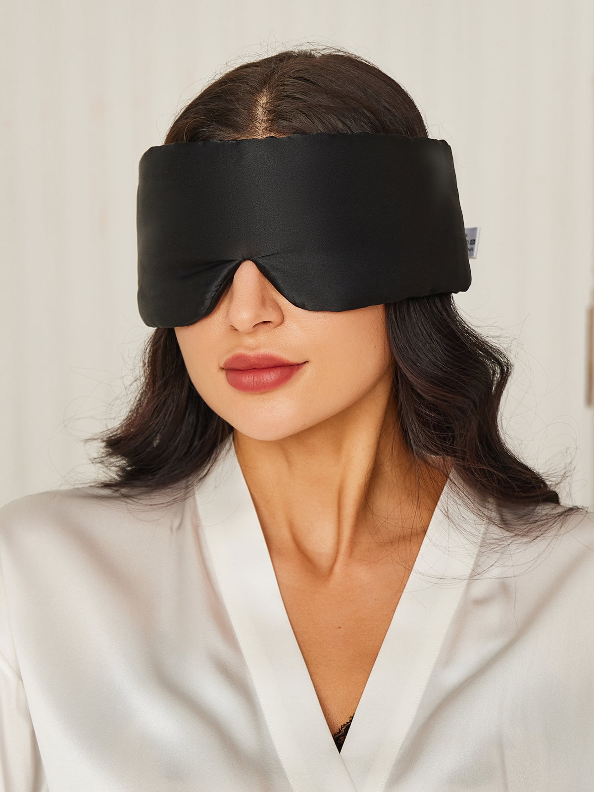 100% Mulberry Silk Adjustable Velcro Wrap-Around Silk Sleep Eye Mask