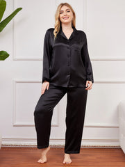 Clearance - Plus Size Pure Silk Button-Up Women’s Pajamas