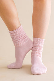 Adult Scrunch Socks in Blush