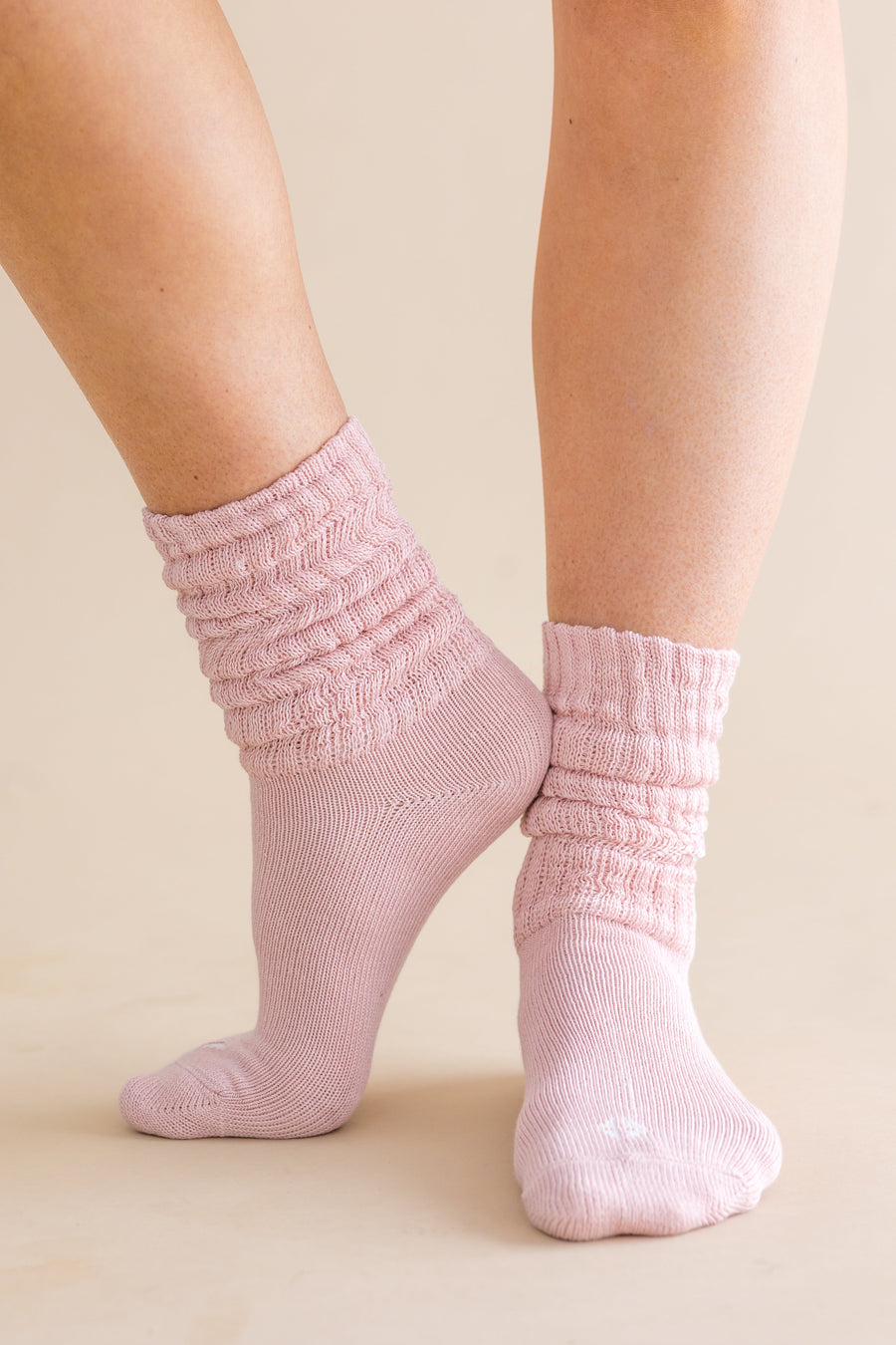 Adult Scrunch Socks in Blush