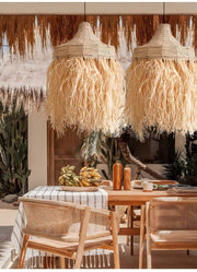 Bohemian Raffia Pendant Light