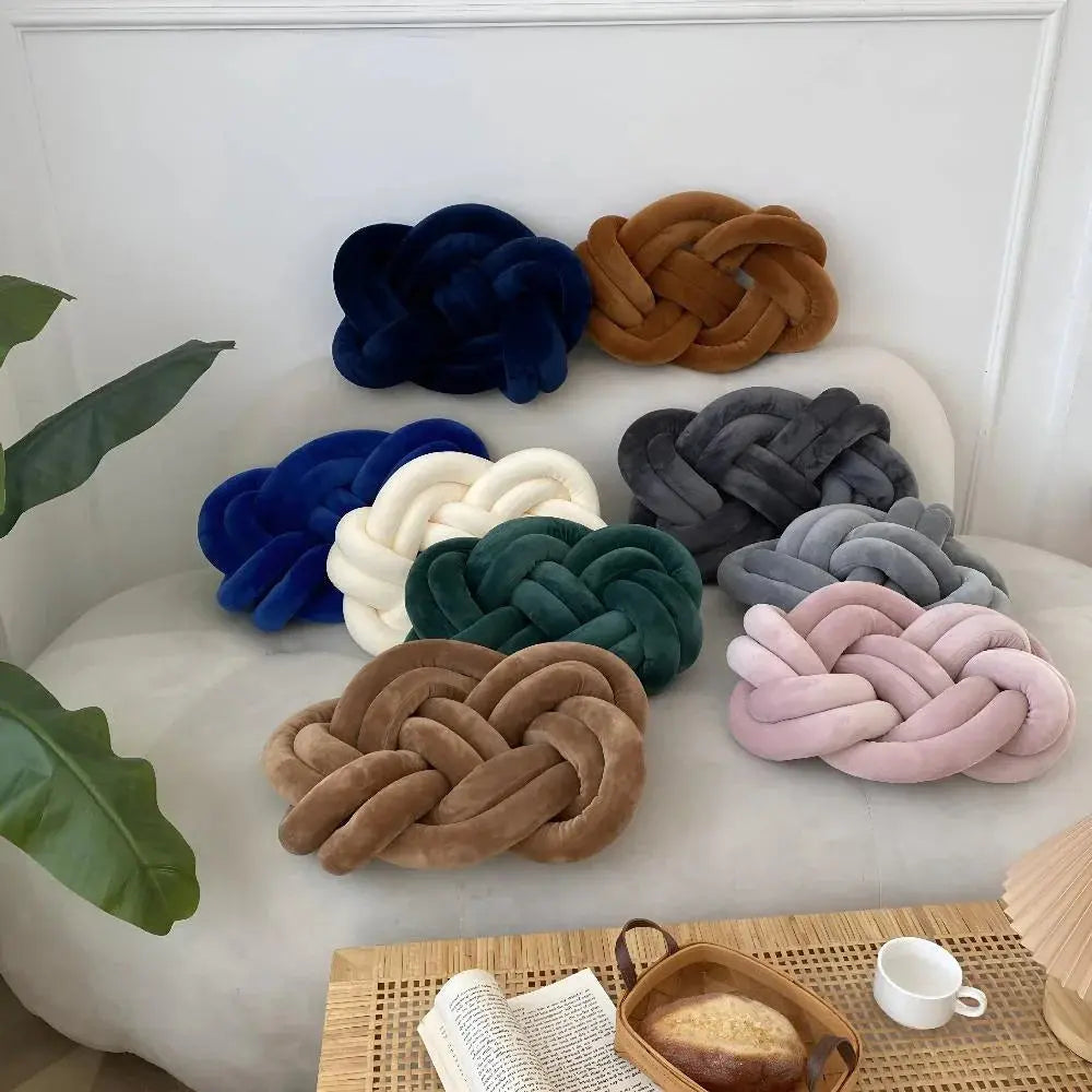 Sleepwyn Modern Plush Velvet Knotted Throw Pillow