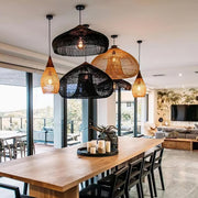 Braided Rattan Pendant Lamp