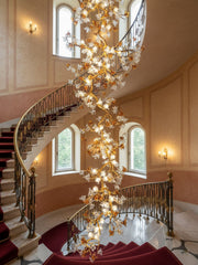 Brass Maple Branch Chandelier