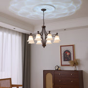 Bronze Bell Glass Chandelier