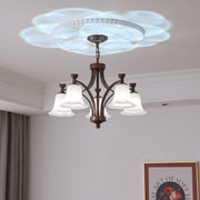 Bronze Bell Glass Chandelier