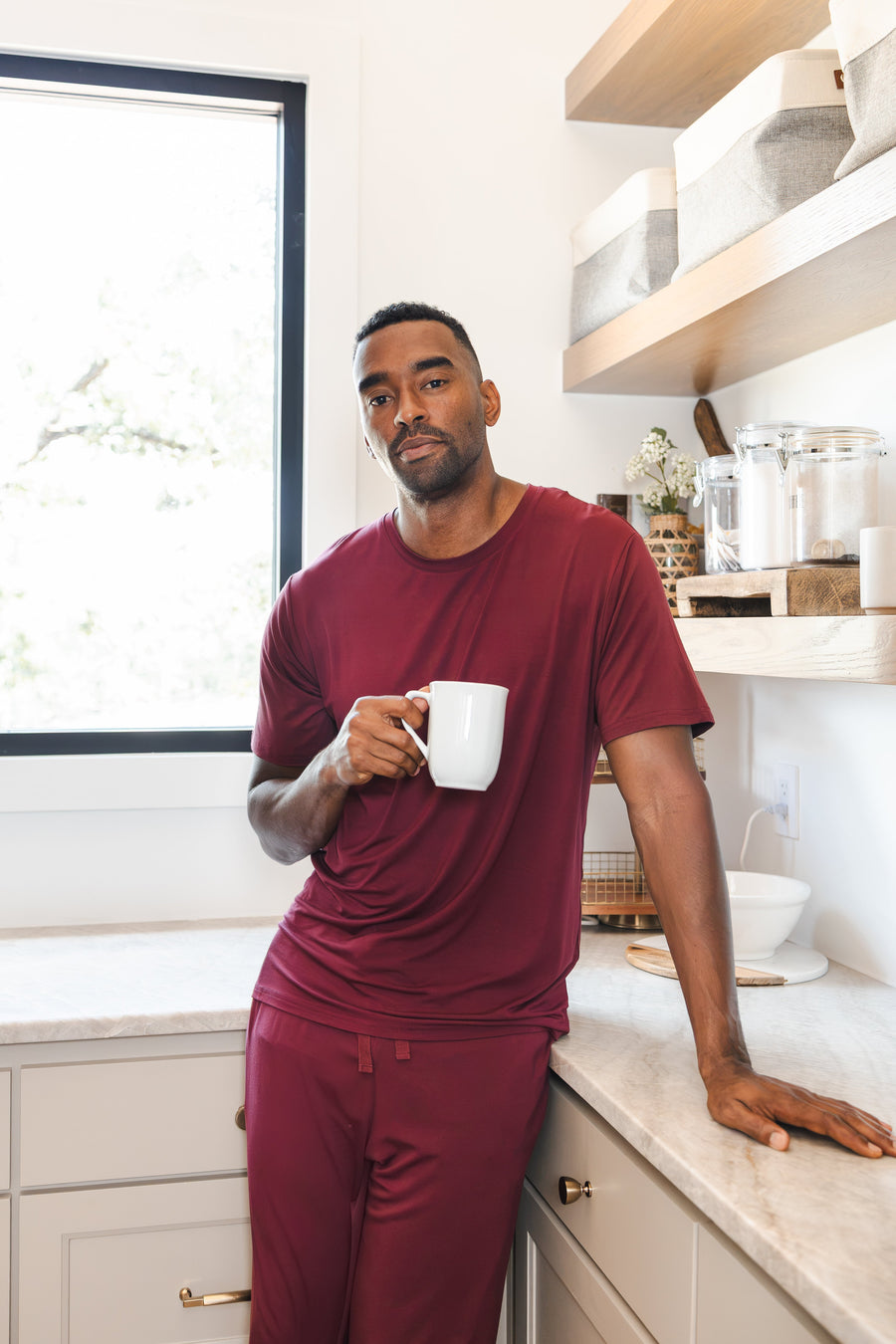 Men's Lounge Pants in Burgundy
