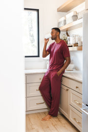 Men's Lounge Pants in Burgundy