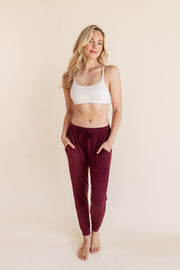 Women's Jogger Pants in Burgundy
