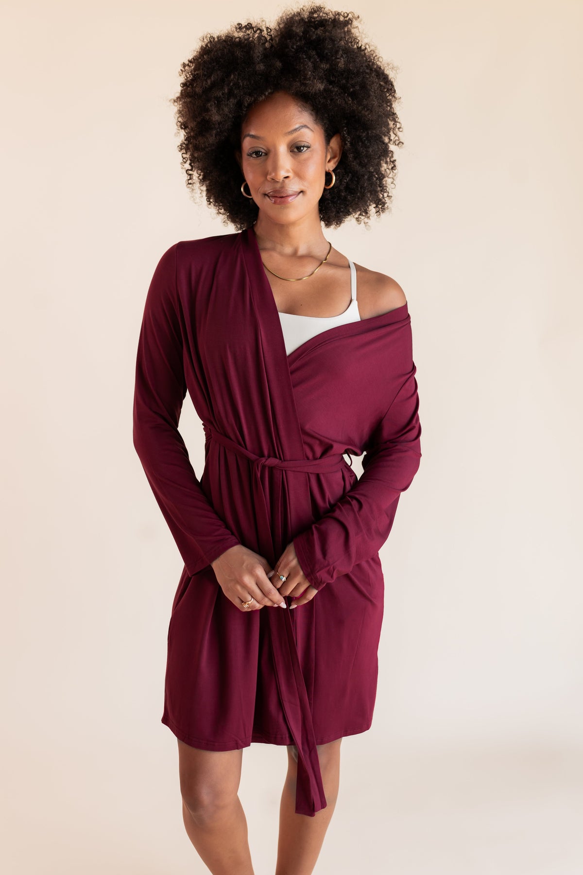 Women's Lounge Robe in Burgundy