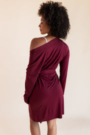 Women's Lounge Robe in Burgundy