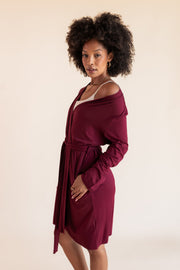 Women's Lounge Robe in Burgundy