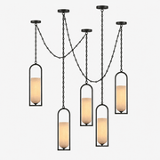Cascading Chain Lantern Chandelier
