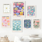 Vintage Flower Market Canvas Posters