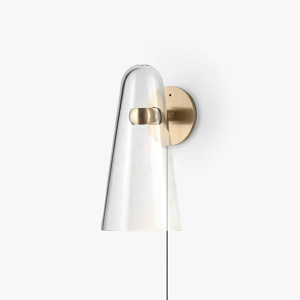 Conical Glass Plug-in Wall Lamp