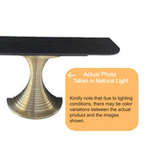 Creative Pedestal Half-Moon Sintered Stone Gold Console Table