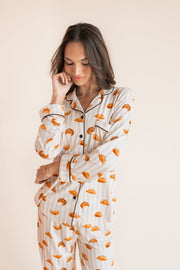 Long-Sleeved Women's Pajama Set in Croissant