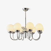 Curved Arm Chrome Globe Chandelier