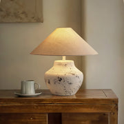 Distressed White Ceramic Table Lamp