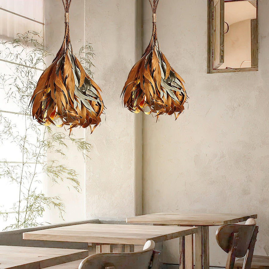 Dried Branch Leaf Pendant Lamp