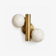 Duo Alabaster Globe Wall Sconce