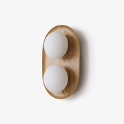 Duo Orb Wood Wall Lamp