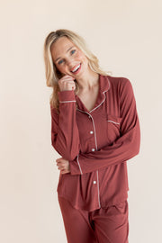Long-Sleeved Women's Pajama Set in Ember