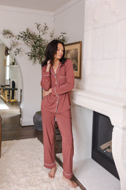 Long-Sleeved Women's Pajama Set in Ember