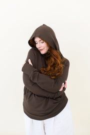 Women's French Terry Nursing Hoodie in Espresso