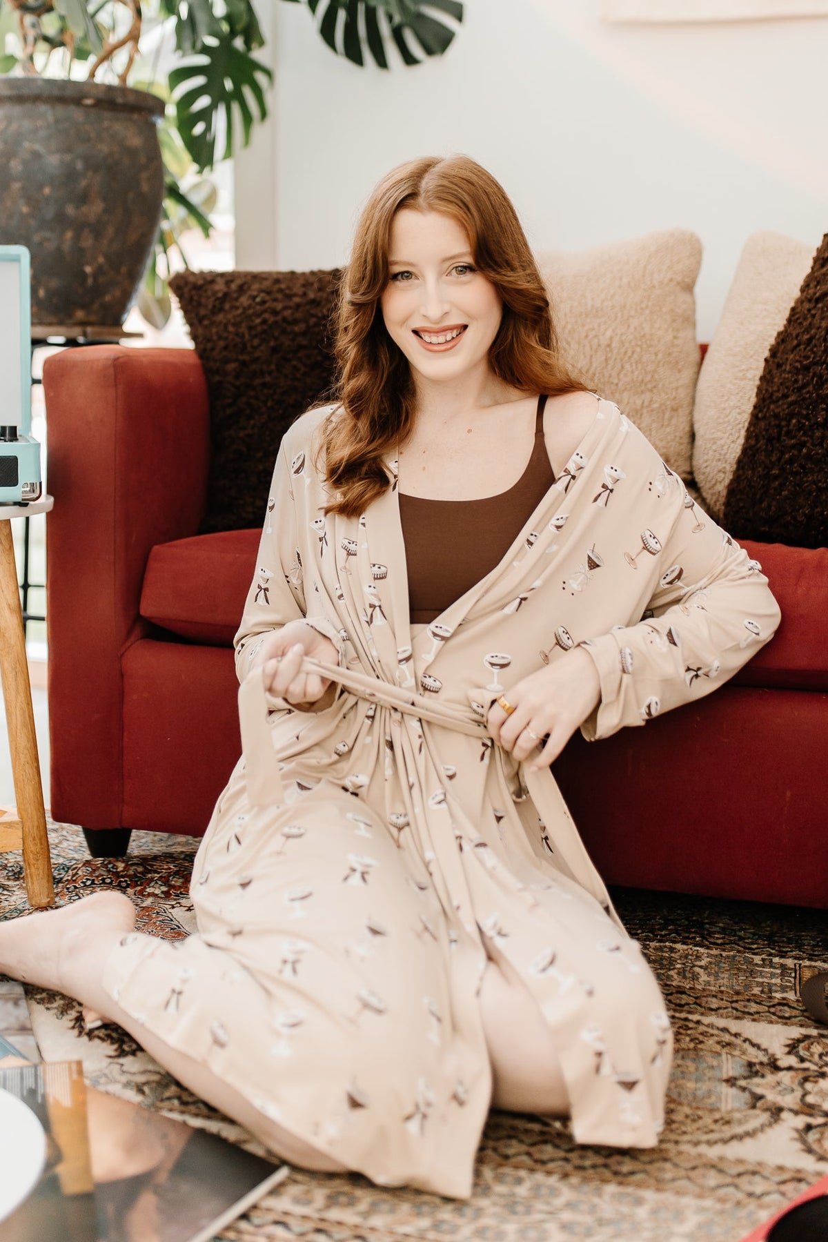 Women's Lounge Robe in Espresso Martini
