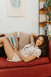 Women's Short Sleeve Pajama Set in Espresso Martini