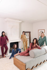 Long-Sleeved Women's Pajama Set in Ochre