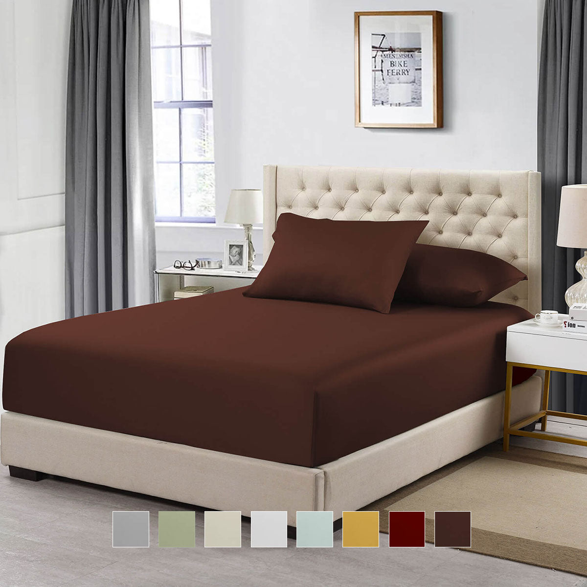 Extra Deep Fitted Sheet Only (22 Inches) - Luxurious Cotton 608 Thread Count