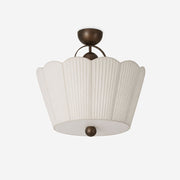Flora Pleated Fabric Semi-Flush Mount
