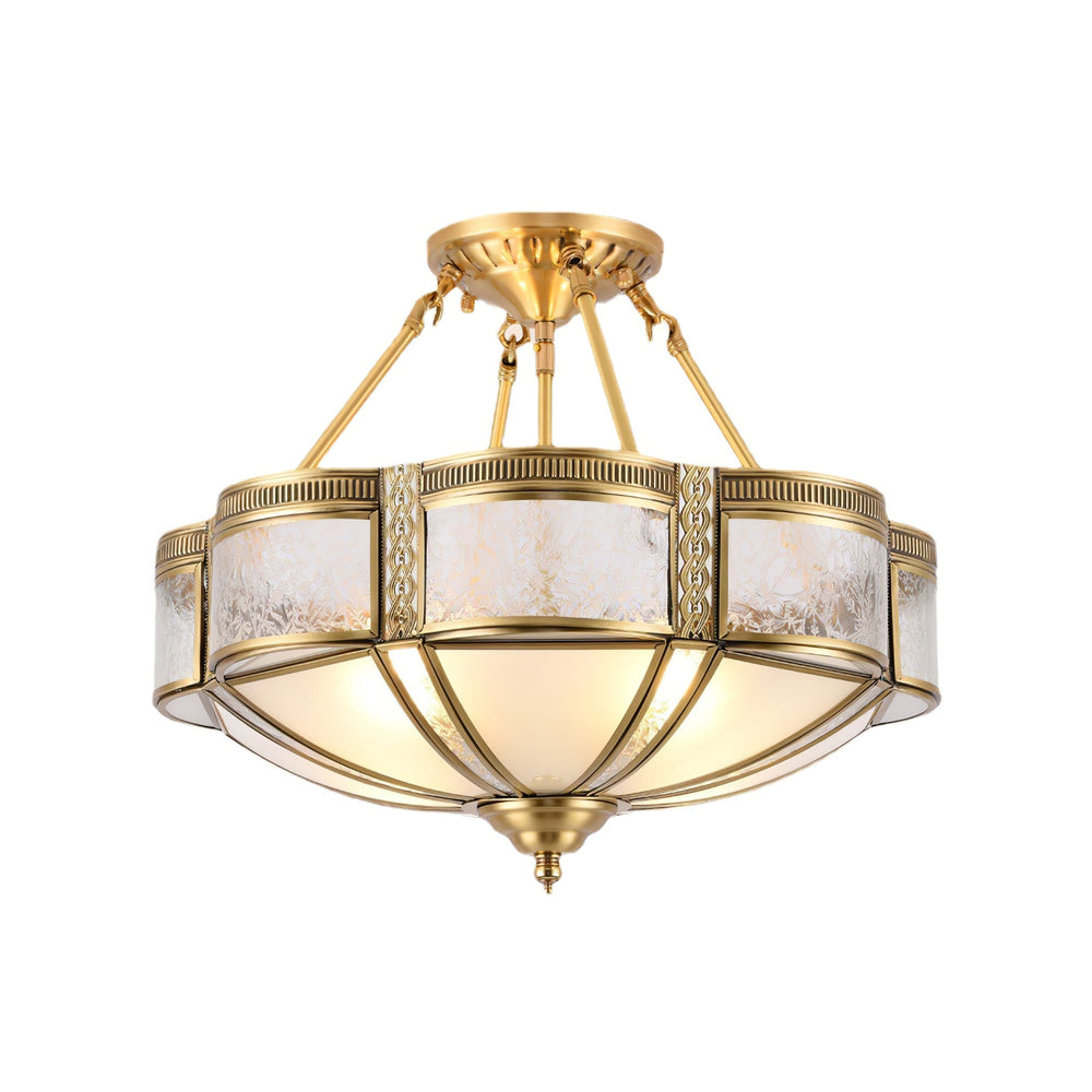 Floral Brass Ceiling Lamp